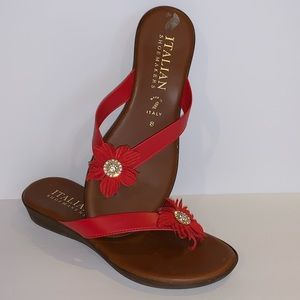 Red Flower Sandals